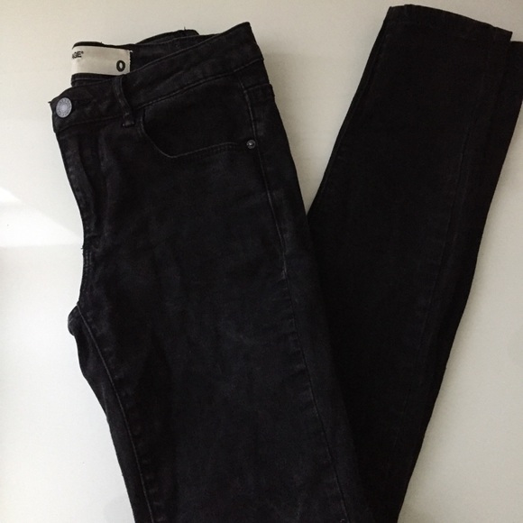 Garage High-Waisted Black Acid Wash Jeans